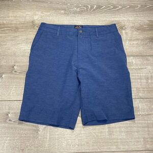 Faherty All Day Shorts Mens 31 Blue Chino Drawstring Lightweight Stretch Pockets